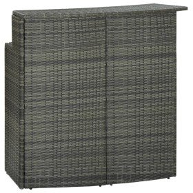 Mesa alta de jardín ratán sintético gris 120x55x110 cm en Mesas de jardín | Comprar online en Foru.es