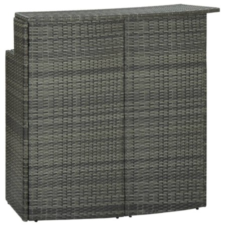 Mesa alta de jardín ratán sintético gris 120x55x110 cm en Mesas de jardín | Comprar online en Foru.es