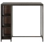 Mesa bar estante almacenaje 120x60x110cm ratán sintético marrón en Mesas de comedor | Comprar online en Foru.es