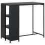 Mesa bar estante almacenaje 120x60x110cm ratán sintético negro en Mesas de comedor | Comprar online en Foru.es