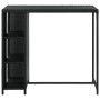 Mesa bar estante almacenaje 120x60x110cm ratán sintético negro en Mesas de comedor | Comprar online en Foru.es