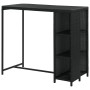 Mesa bar estante almacenaje 120x60x110cm ratán sintético negro en Mesas de comedor | Comprar online en Foru.es