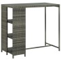 Mesa bar estante almacenaje 120x60x110cm ratán sintético gris en Mesas de comedor | Comprar online en Foru.es