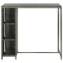 Mesa bar estante almacenaje 120x60x110cm ratán sintético gris en Mesas de comedor | Comprar online en Foru.es