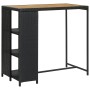 Mesa bar estante almacenaje 120x60x110 cm ratán sintético negro en Mesas de comedor | Comprar online en Foru.es