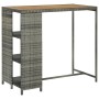 Mesa bar estante almacenaje 120x60x110 cm ratán sintético gris en Mesas de comedor | Comprar online en Foru.es