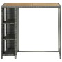 Mesa bar estante almacenaje 120x60x110 cm ratán sintético gris en Mesas de comedor | Comprar online en Foru.es
