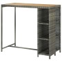 Mesa bar estante almacenaje 120x60x110 cm ratán sintético gris en Mesas de comedor | Comprar online en Foru.es