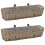 Jardinera de balcón 2 uds mimbre con forro de PE 80 cm de vidaXL, Maceteros y jardineras - Ref: Foro24-287642, Precio: 60,50 ...