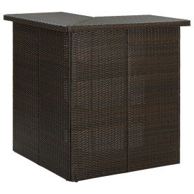 Mesa de bar de esquina marrón ratán sintético 100x50x105 cm en Mesas de comedor | Comprar online en Foru.es