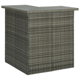 Mesa alta de bar de esquina ratán sintético gris 100x50x105 cm en Mesas de comedor | Comprar online en Foru.es