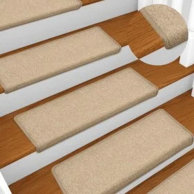Alfombras de peldaños de escalera 15 uds gris topo 65x21x4 cm de vidaXL, Alfombrillas para escalones - Ref: Foro24-134573, Pr...