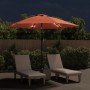 Sombrilla de jardín con luces LED palo acero terracota 300cm en Sombrillas | Comprar online en Foru.es