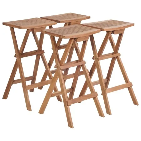 Taburetes plegables de cocina 4 unidades madera de teca maciza de vidaXL, Sillas de jardín - Ref: Foro24-44728, Precio: 267,6...