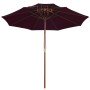 Sombrilla de dos pisos con palo de madera rojo burdeos 270 cm en Sombrillas | Comprar online en Foru.es