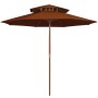 Sombrilla de dos niveles palo de madera terracota 270 cm en Sombrillas | Comprar online en Foru.es