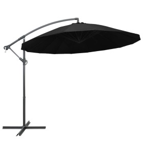 Sombrilla colgante con palo de aluminio negro 3 m de vidaXL, Sombrillas - Ref: Foro24-47226, Precio: 115,69 €, Descuento: %