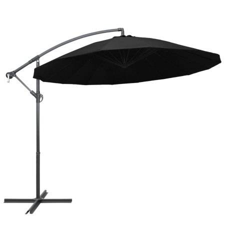 Sombrilla colgante con palo de aluminio negro 3 m de vidaXL, Sombrillas - Ref: Foro24-47226, Precio: 115,69 €, Descuento: %