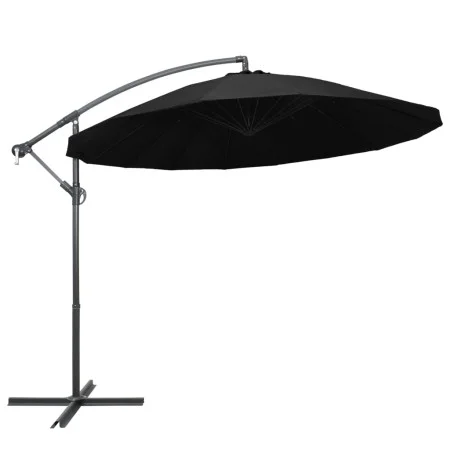 Sombrilla colgante con palo de aluminio negro 3 m de vidaXL, Sombrillas - Ref: Foro24-47226, Precio: 110,81 €, Descuento: %