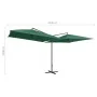 Sombrilla doble de jardín palo de acero verde 250x250 cm de vidaXL, Sombrillas - Ref: Foro24-47320, Precio: 133,57 €, Descuen...