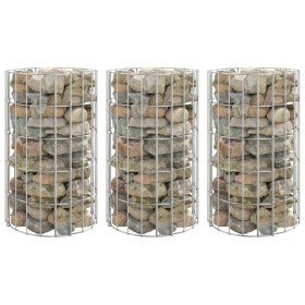 Arriate gaviones circular 3 uds acero galvanizado Ø30x50 cm en Macetas y jardineras | Comprar online en Foru.es