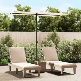 Sombrilla de jardín con palo de aluminio blanco arena 180x110cm de vidaXL, Sombrillas - Ref: Foro24-47329, Precio: 41,64 €, D...