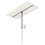 Sombrilla de jardín con palo de aluminio blanco arena 180x110cm de vidaXL, Sombrillas - Ref: Foro24-47329, Precio: 42,42 €, D...