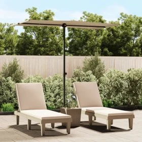 Sombrilla de jardín con palo de aluminio gris taupe 180x110 cm de vidaXL, Sombrillas - Ref: Foro24-47331, Precio: 41,61 €, De...