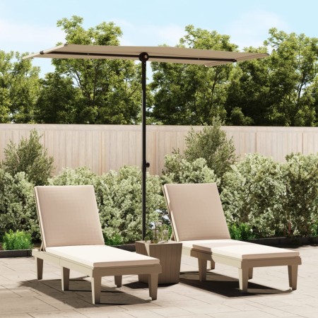 Sombrilla de jardín con palo de aluminio gris taupe 180x110 cm de vidaXL, Sombrillas - Ref: Foro24-47331, Precio: 46,28 €, De...