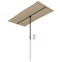 Sombrilla de jardín con palo de aluminio gris taupe 180x110 cm de vidaXL, Sombrillas - Ref: Foro24-47331, Precio: 46,28 €, De...