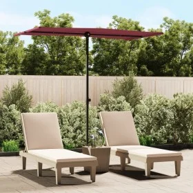 Sombrilla de jardín con palo de aluminio rojo burdeos 180x110cm de vidaXL, Sombrillas - Ref: Foro24-47332, Precio: 44,32 €, D...
