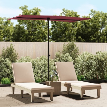 Sombrilla de jardín con palo de aluminio rojo burdeos 180x110cm de vidaXL, Sombrillas - Ref: Foro24-47332, Precio: 61,29 €, D...