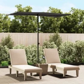 Sombrilla de jardín con palo de aluminio negro 180x110 cm de vidaXL, Sombrillas - Ref: Foro24-47334, Precio: 41,64 €, Descuen...