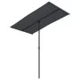 Sombrilla de jardín con palo de aluminio negro 180x110 cm de vidaXL, Sombrillas - Ref: Foro24-47334, Precio: 41,64 €, Descuen...