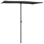 Sombrilla de jardín con palo de aluminio negro 180x110 cm de vidaXL, Sombrillas - Ref: Foro24-47334, Precio: 42,42 €, Descuen...