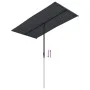 Sombrilla de jardín con palo de aluminio negro 180x110 cm de vidaXL, Sombrillas - Ref: Foro24-47334, Precio: 41,64 €, Descuen...