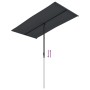 Sombrilla de jardín con palo de aluminio negro 180x110 cm de vidaXL, Sombrillas - Ref: Foro24-47334, Precio: 42,42 €, Descuen...