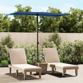 Sombrilla de jardín con palo de aluminio azul celeste 180x110cm de vidaXL, Sombrillas - Ref: Foro24-47335, Precio: 41,61 €, D...