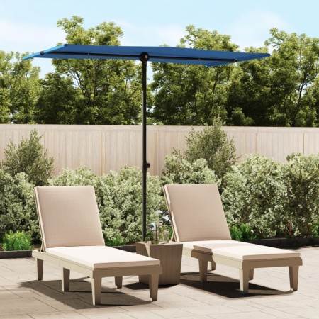 Sombrilla de jardín con palo de aluminio azul celeste 180x110cm de vidaXL, Sombrillas - Ref: Foro24-47335, Precio: 45,25 €, D...
