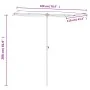 Sombrilla de jardín con palo de aluminio azul celeste 180x110cm de vidaXL, Sombrillas - Ref: Foro24-47335, Precio: 41,61 €, D...