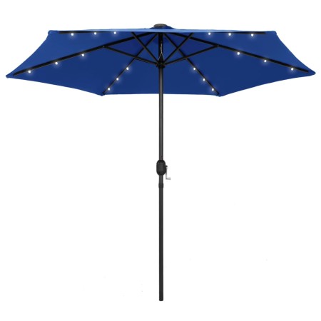 Sombrilla con luces LED y palo de aluminio azul azure 270 cm de vidaXL, Sombrillas - Ref: Foro24-47359, Precio: 96,96 €, Desc...
