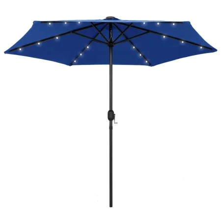 Sombrilla con luces LED y palo de aluminio azul azure 270 cm de vidaXL, Sombrillas - Ref: Foro24-47359, Precio: 88,37 €, Desc...