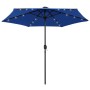 Sombrilla con luces LED y palo de aluminio azul azure 270 cm de vidaXL, Sombrillas - Ref: Foro24-47359, Precio: 96,96 €, Desc...