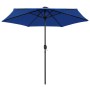 Sombrilla con luces LED y palo de aluminio azul azure 270 cm de vidaXL, Sombrillas - Ref: Foro24-47359, Precio: 96,96 €, Desc...