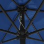 Sombrilla con luces LED y palo de aluminio azul azure 270 cm de vidaXL, Sombrillas - Ref: Foro24-47359, Precio: 96,96 €, Desc...
