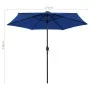 Sombrilla con luces LED y palo de aluminio azul azure 270 cm de vidaXL, Sombrillas - Ref: Foro24-47359, Precio: 88,37 €, Desc...