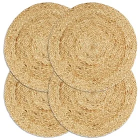 Round placemats 4 pcs smooth natural jute 38 cm by vidaXL, Placemats - Ref: Foro24-133834, Price: 23,24 €, Discount: %