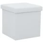 White synthetic leather folding storage stool by vidaXL, Folding stools and chairs - Ref: Foro24-247082, Price: 25,43 €, Disc...
