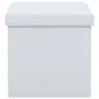 Taburete con almacenaje plegable cuero sintético blanco de vidaXL, Taburetes y sillas plegables - Ref: Foro24-247082, Precio:...