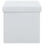 Taburete con almacenaje plegable cuero sintético blanco de vidaXL, Taburetes y sillas plegables - Ref: Foro24-247082, Precio:...
